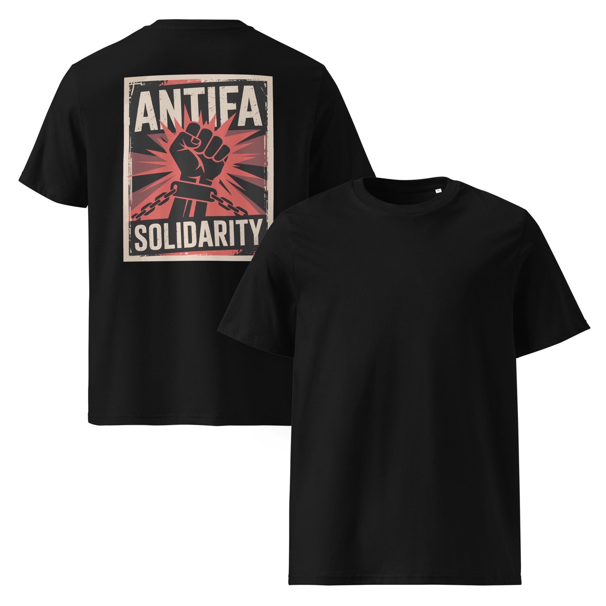 Antifa Solidarity [Backprint] - Premium T-Shirt von Protest Couture | Black