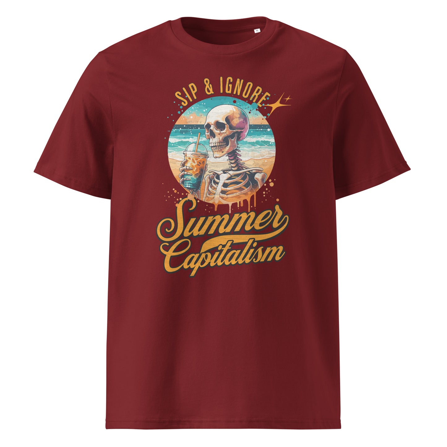 Sip & Ignore ( Summer Capitalism) - Premium T-Shirt von Protest Couture | Burgundy