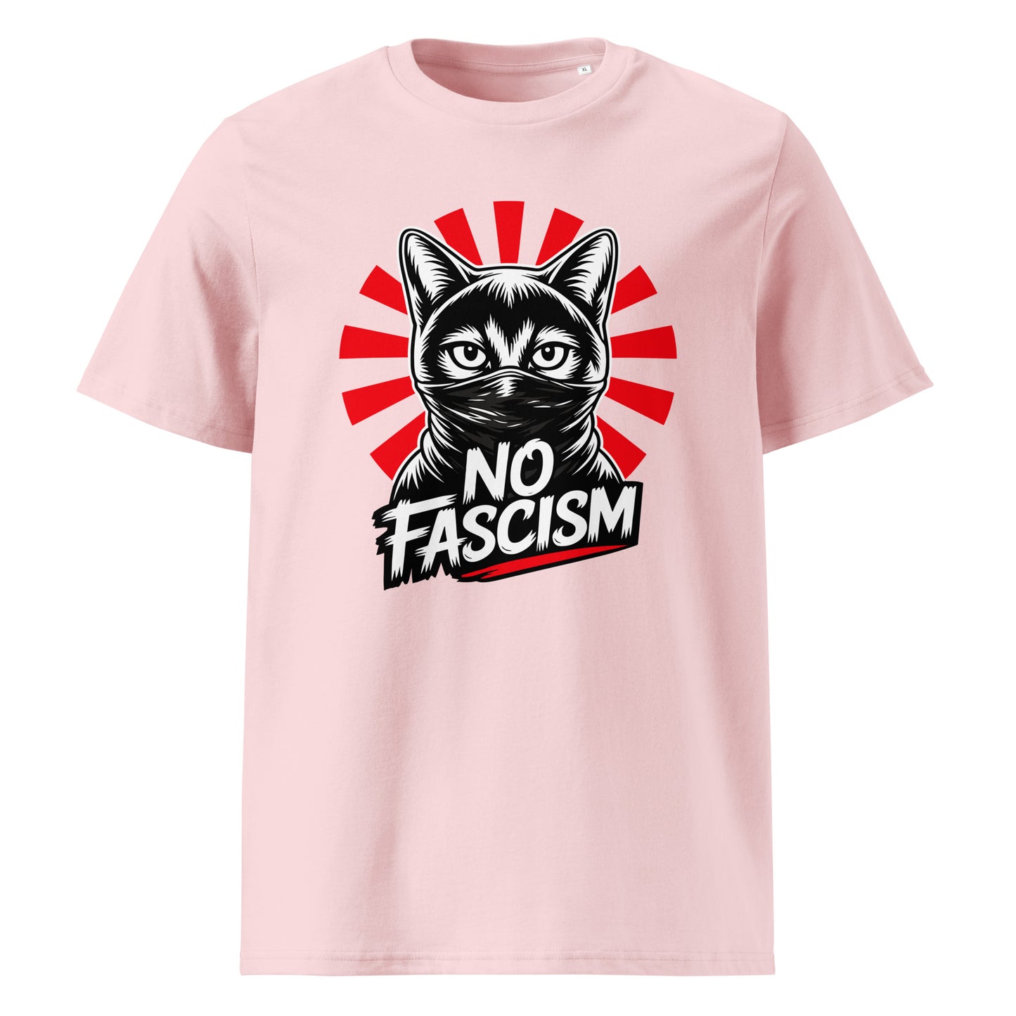 No Fascism Cat - Premium T-Shirt von Protest Couture | Cotton Pink