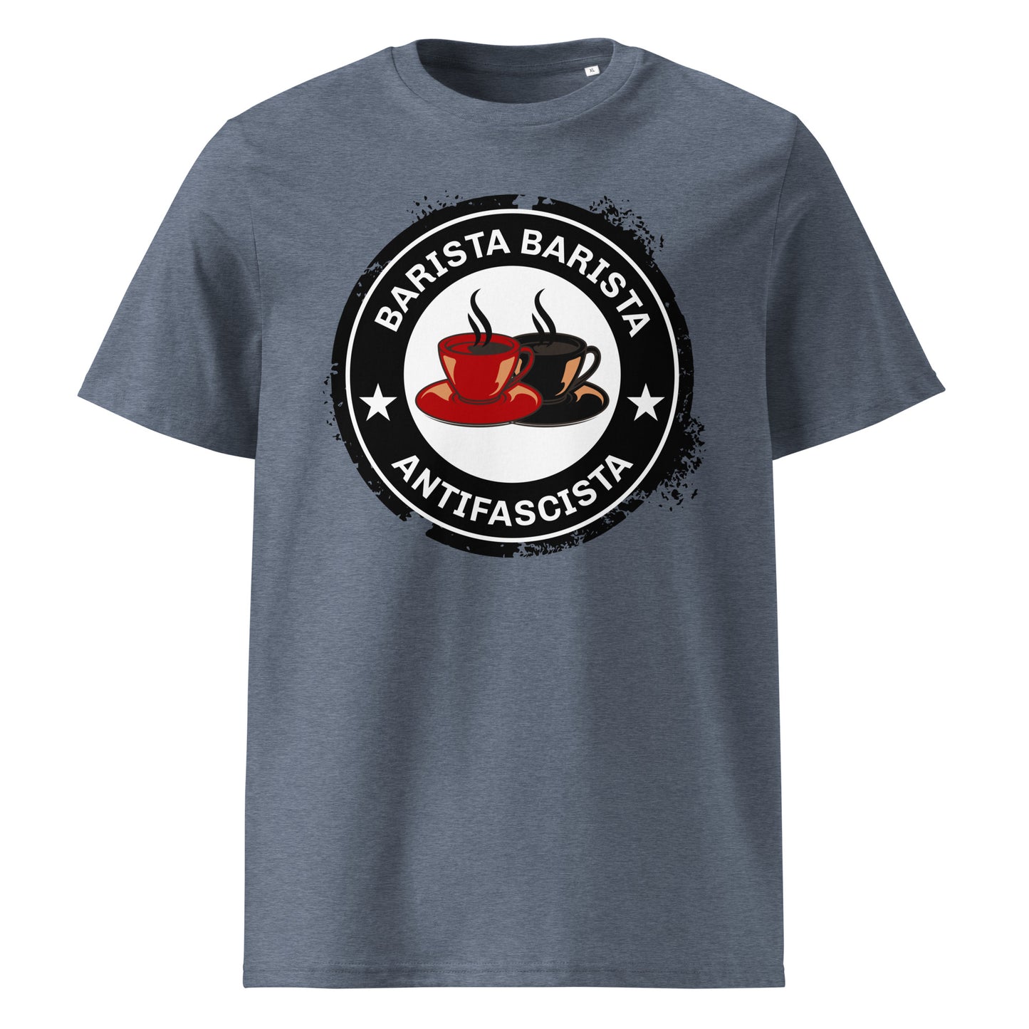 Barista, Barista, Antifascista - Premium T-Shirt von Protest Couture | Dark Heather Blue