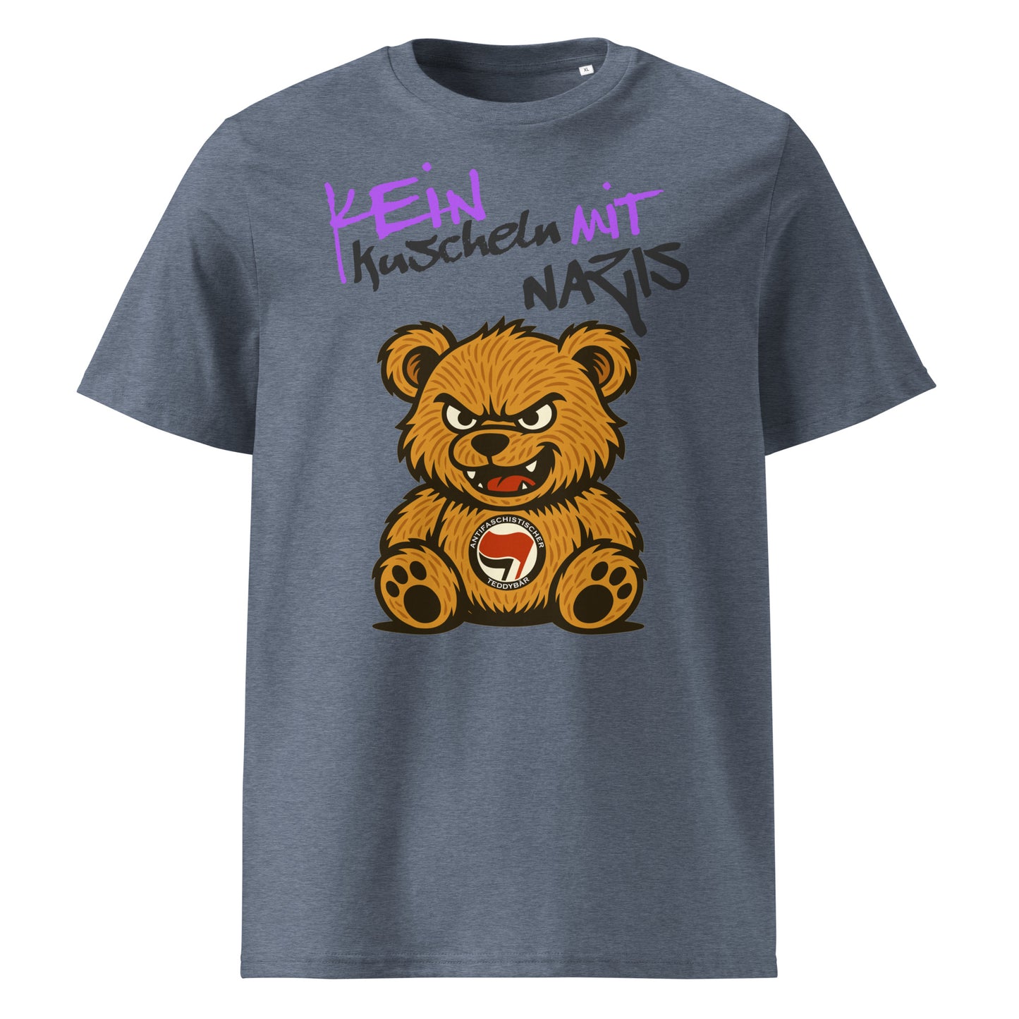 Kein Kuscheln mit Nazis - Premium T-Shirt von Protest Couture | Dark Heather Blue