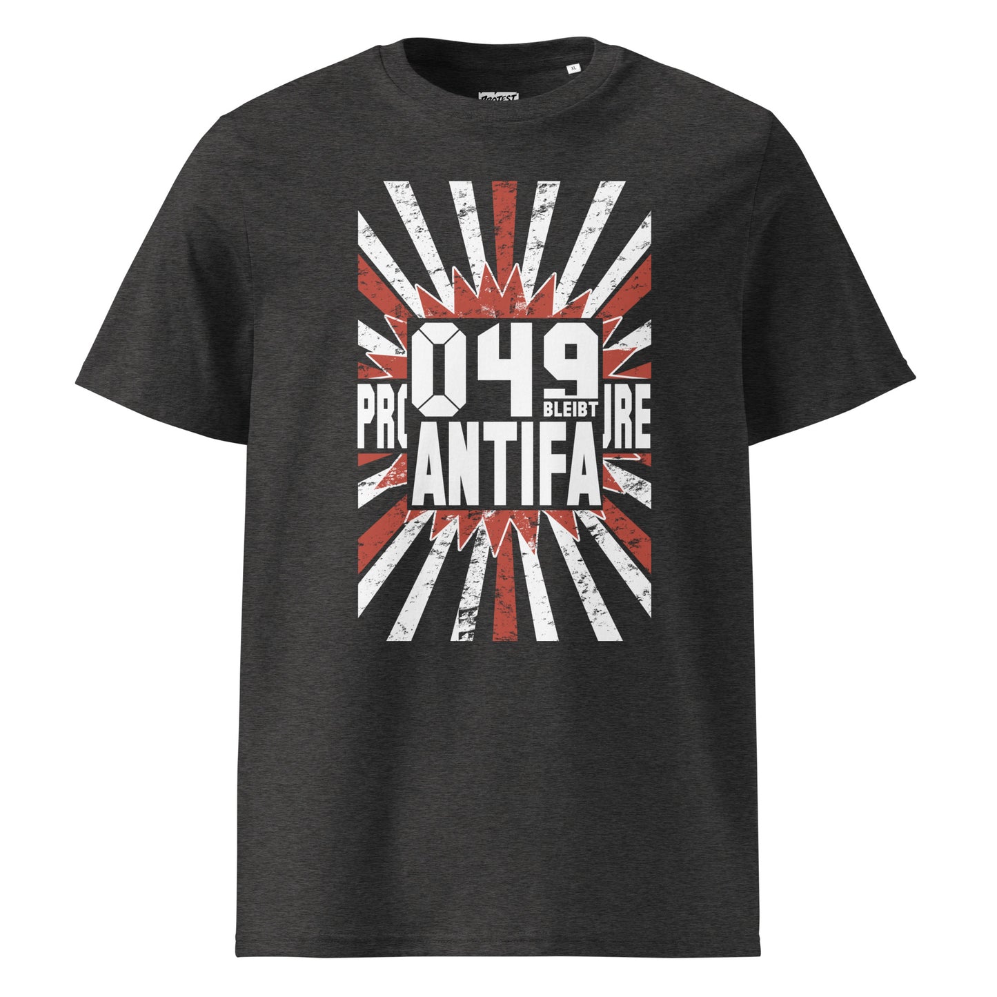 049 bleibt Antifa - Premium T-Shirt von Protest Couture | Dark Heather Grey