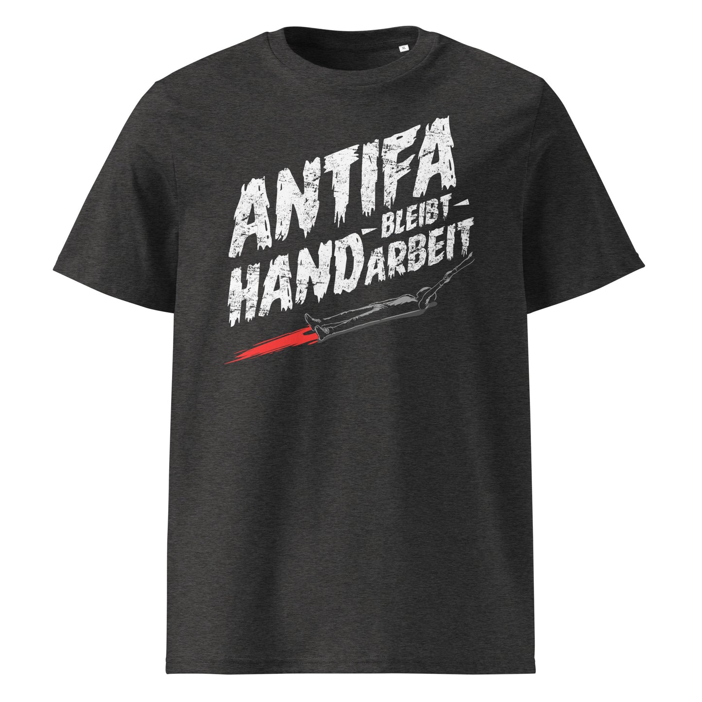 Antifa bleibt Handarbeit - Premium T-Shirt von Protest Couture | Dark Heather Grey