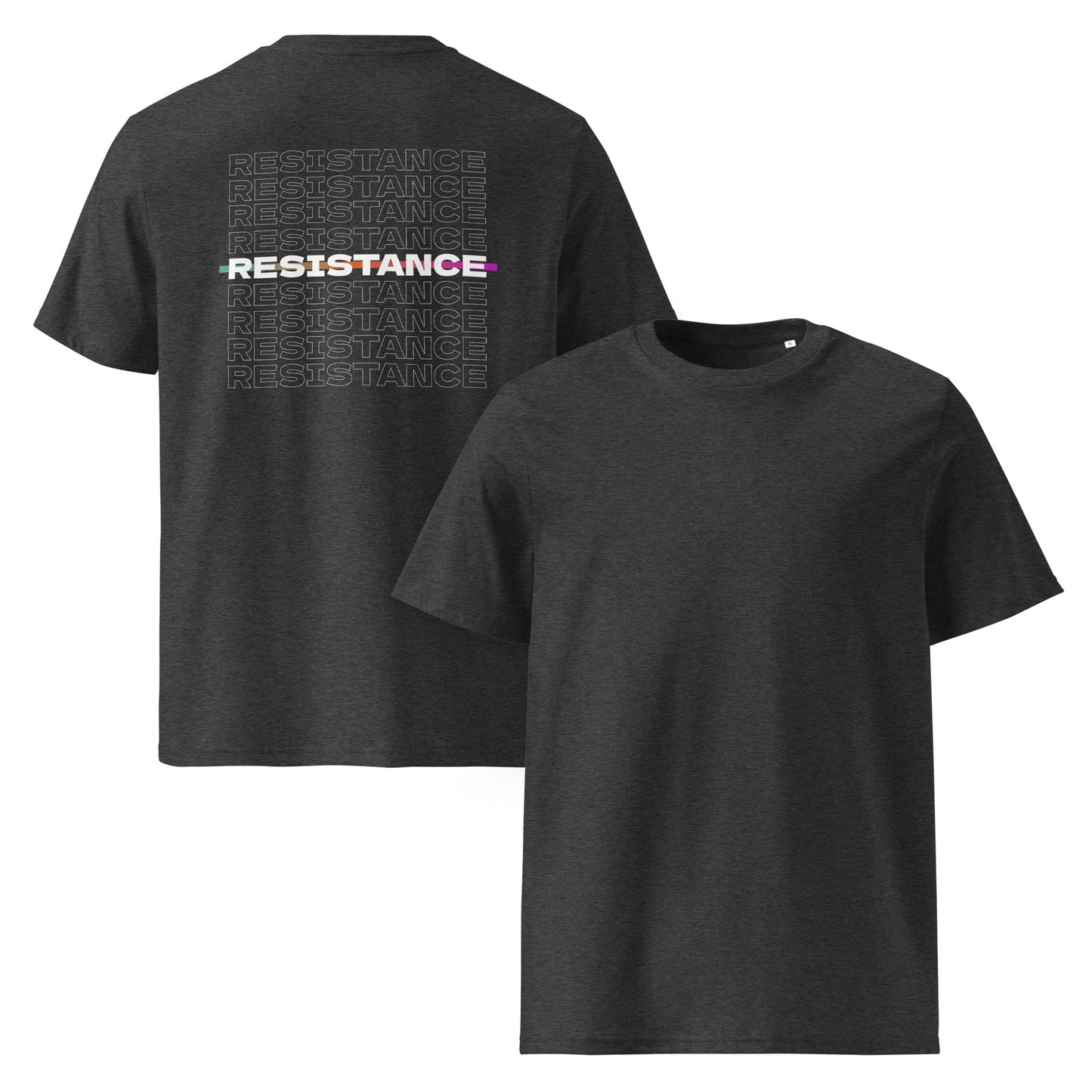 Resistance [white Backprint] - Premium T-Shirt von Protest Couture | Dark Heather Grey