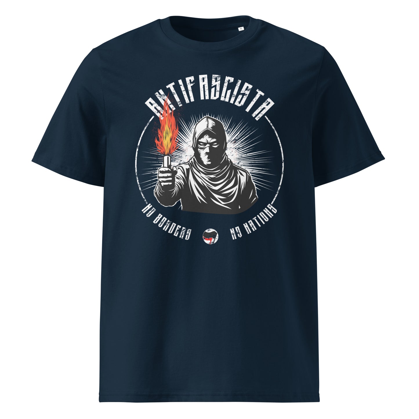 Antifascista (No Borders No Nations) - Premium T-Shirt von Protest Couture | French Navy