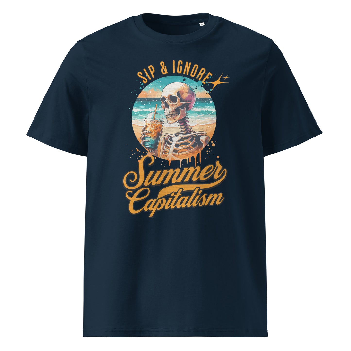 Sip & Ignore ( Summer Capitalism) - Premium T-Shirt von Protest Couture | French Navy