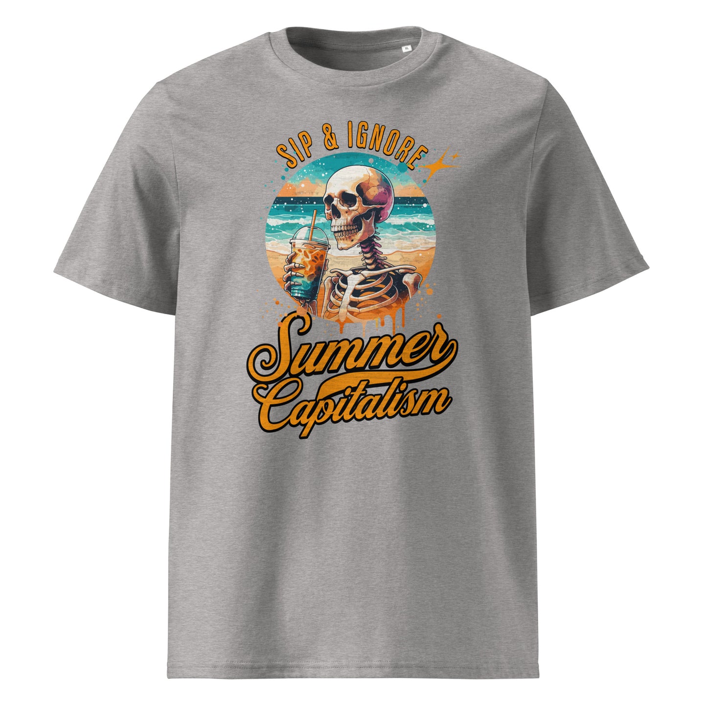 Sip & Ignore ( Summer Capitalism) - Premium T-Shirt von Protest Couture | Heather Grey