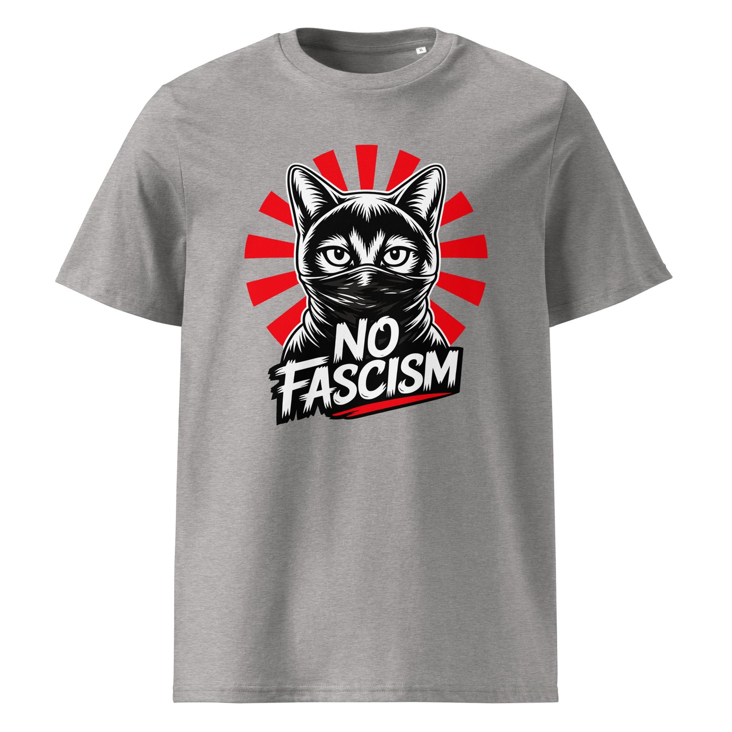 No Fascism Cat - Premium T-Shirt von Protest Couture | Heather Grey