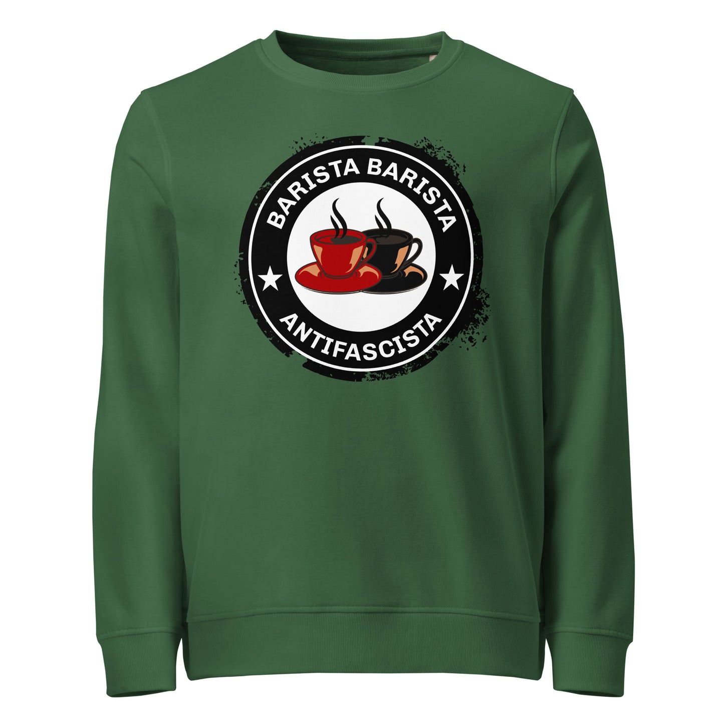Barista, Barista, Antifascista - Basic Sweater von Protest Couture | Bottle Green
