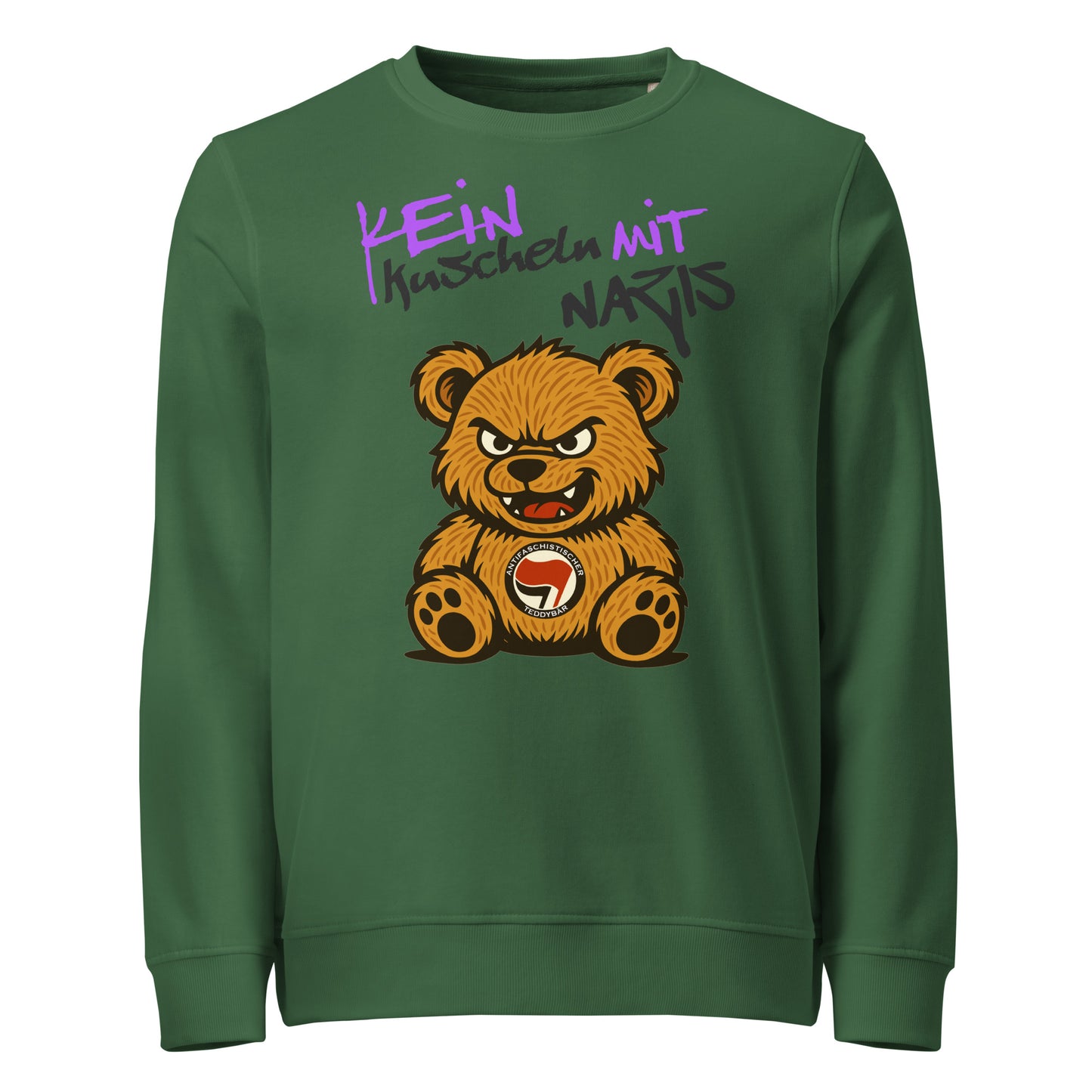 Kein Kuscheln mit Nazis - Basic Sweater von Protest Couture | Bottle Green