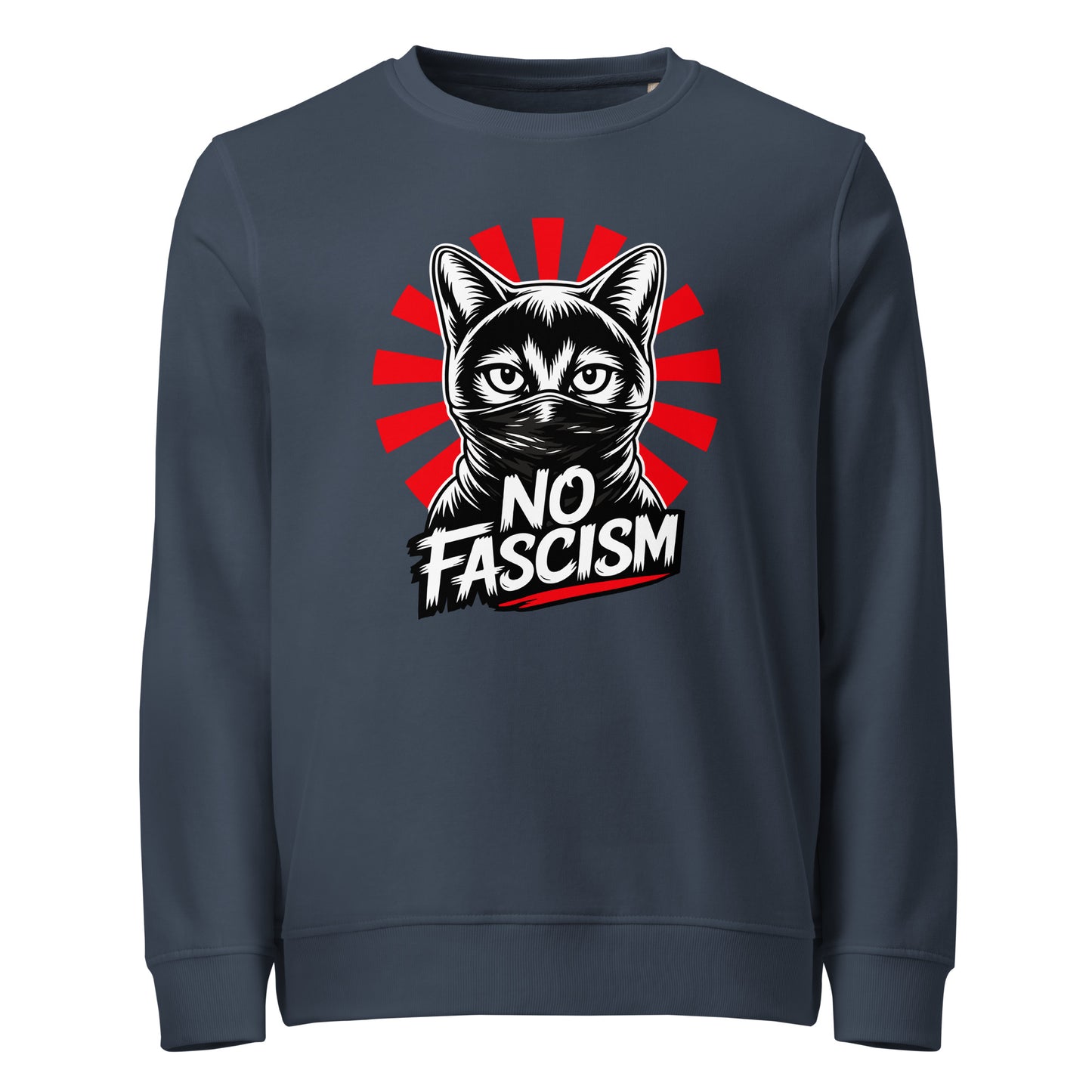 No Fascism Cat - Basic Sweater von Protest Couture | French Navy