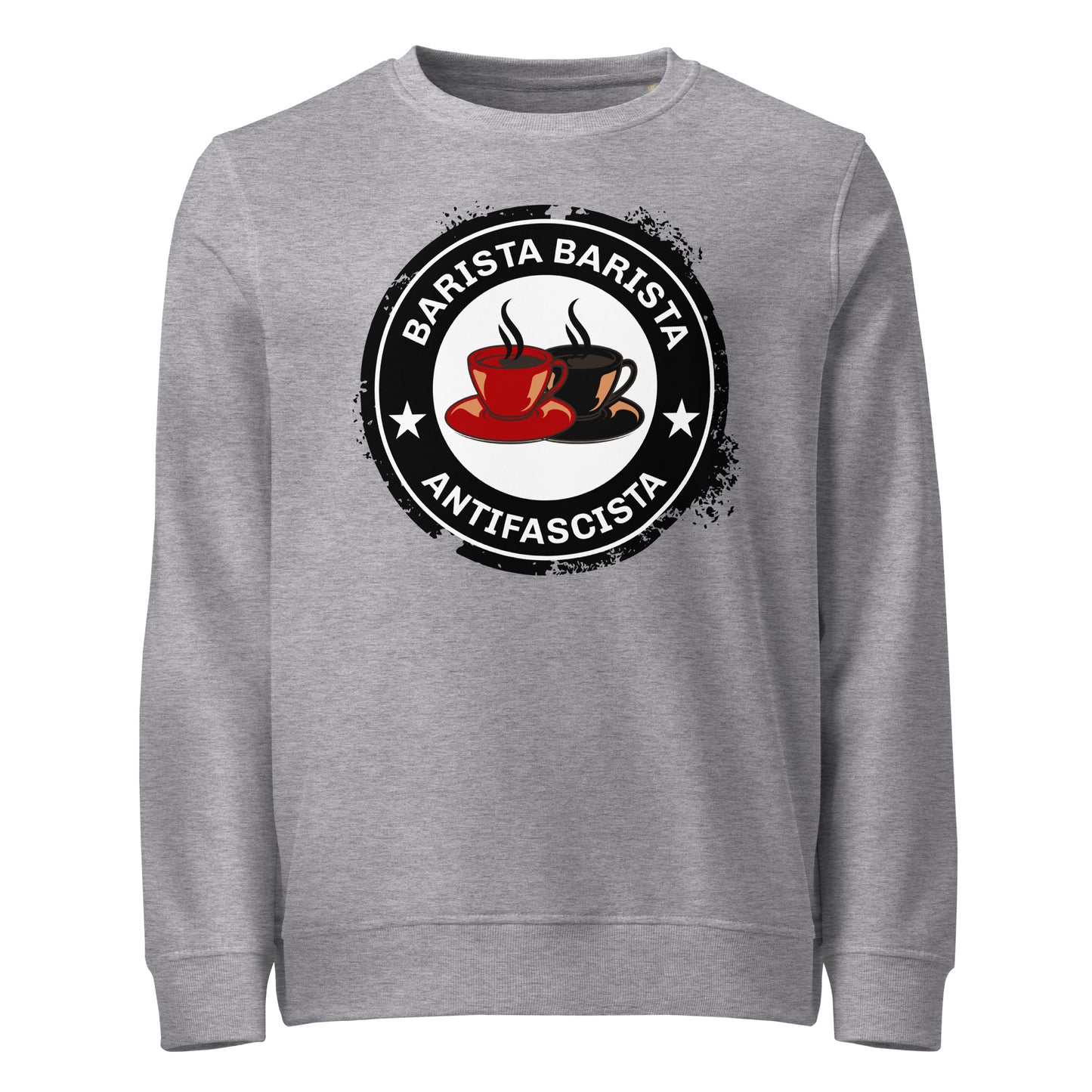 Barista, Barista, Antifascista - Basic Sweater von Protest Couture | Grey Melange