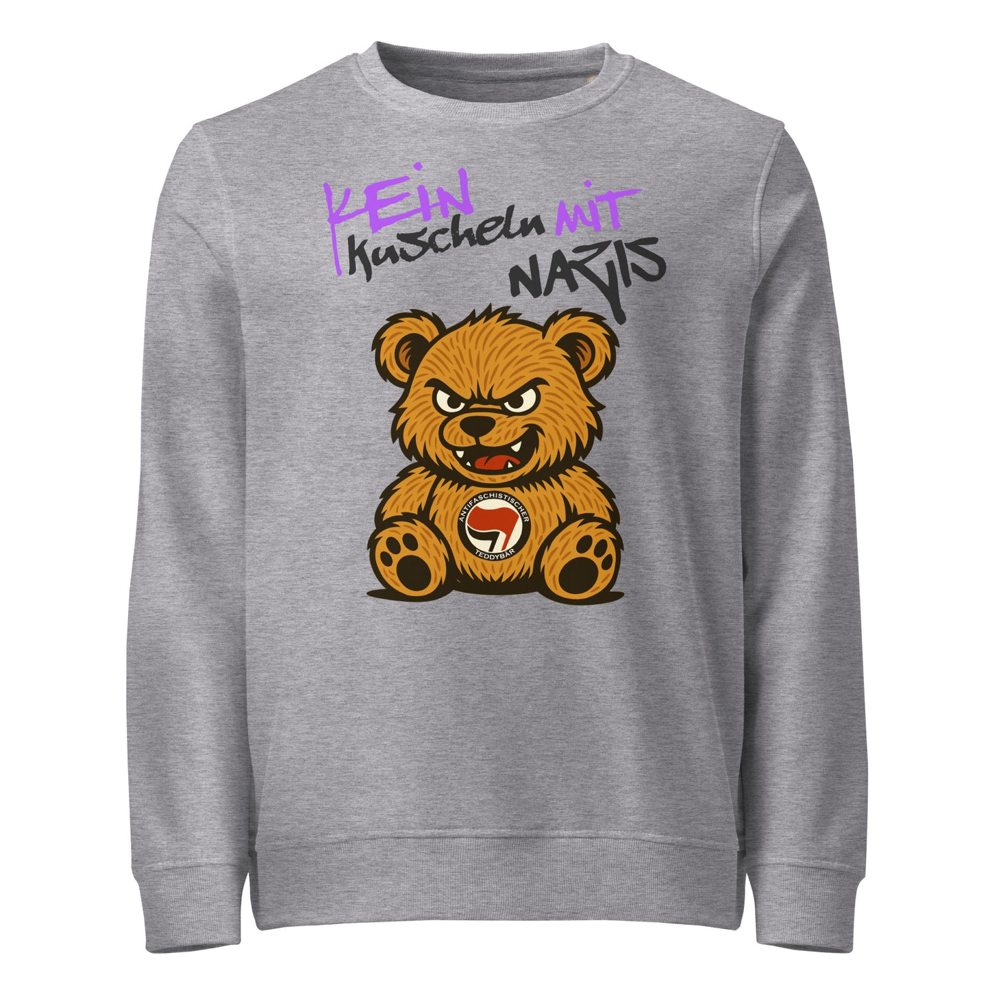 Kein Kuscheln mit Nazis - Basic Sweater von Protest Couture | Grey Melange