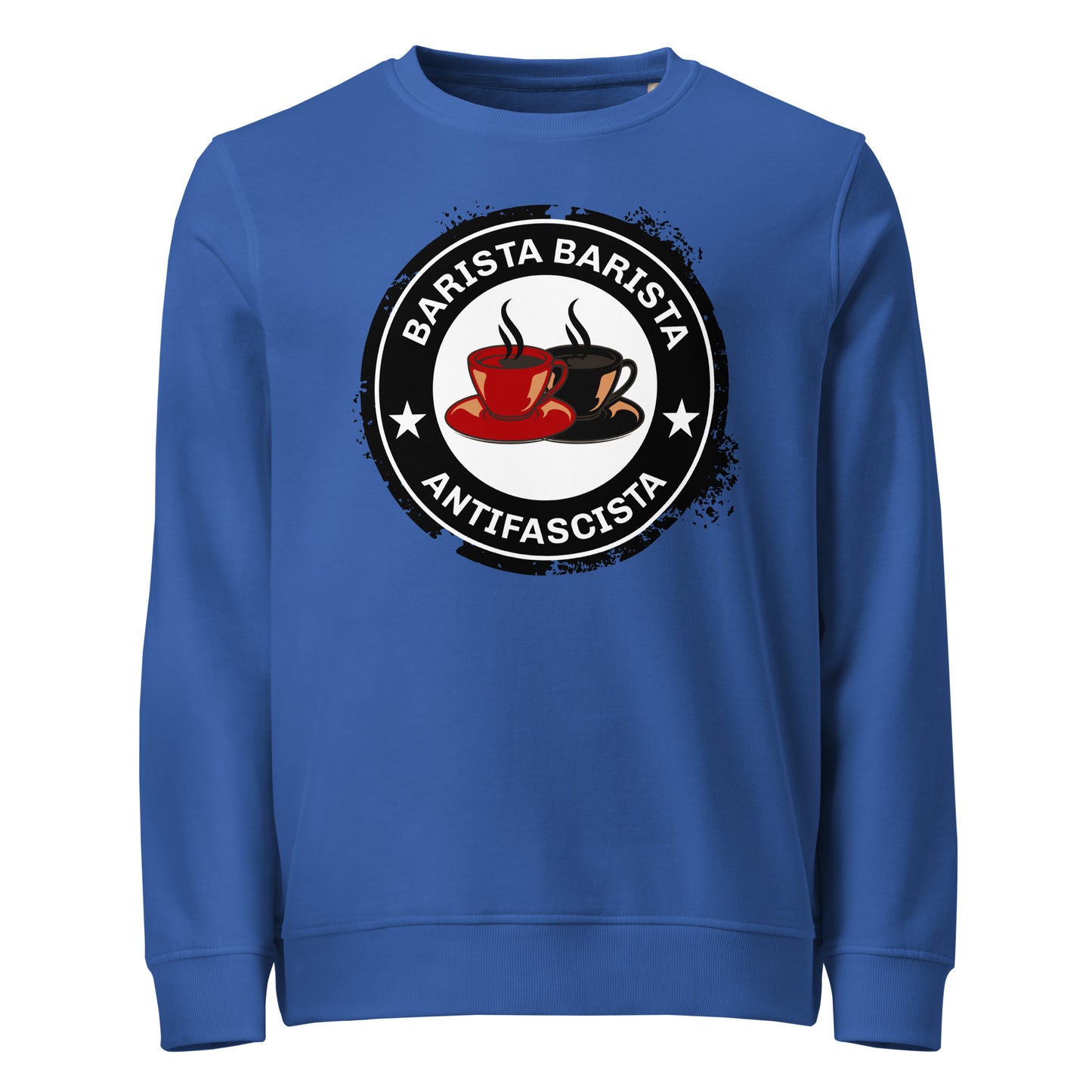 Barista, Barista, Antifascista - Basic Sweater von Protest Couture | Royal Blue