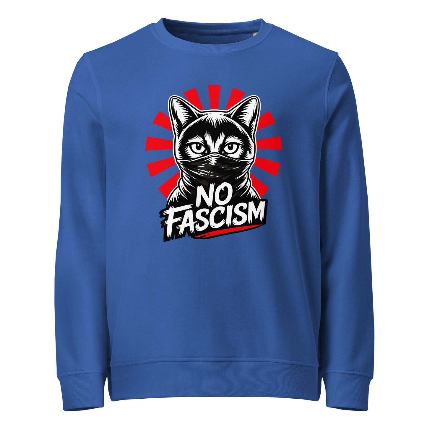 No Fascism Cat - Basic Sweater von Protest Couture | Royal Blue