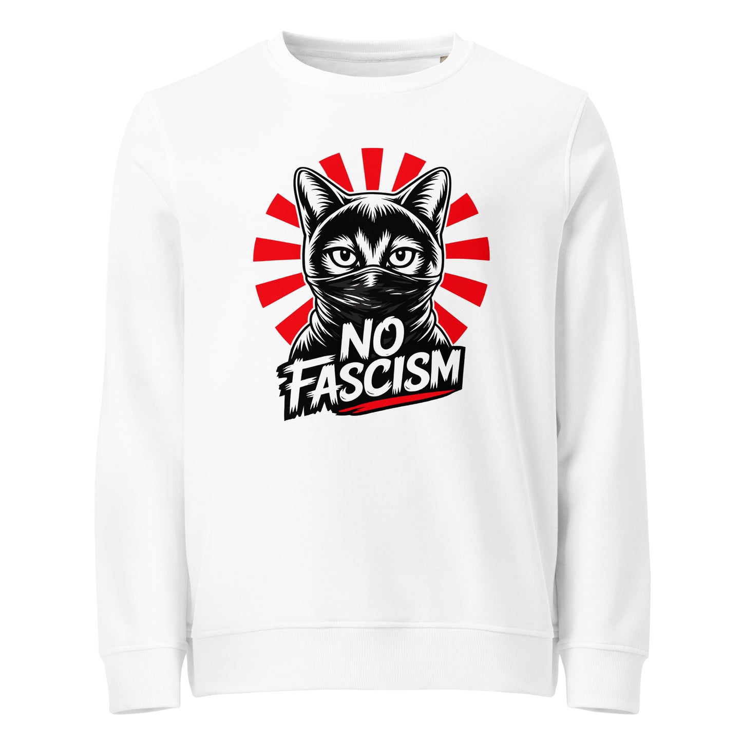 No Fascism Cat - Basic Sweater von Protest Couture | White