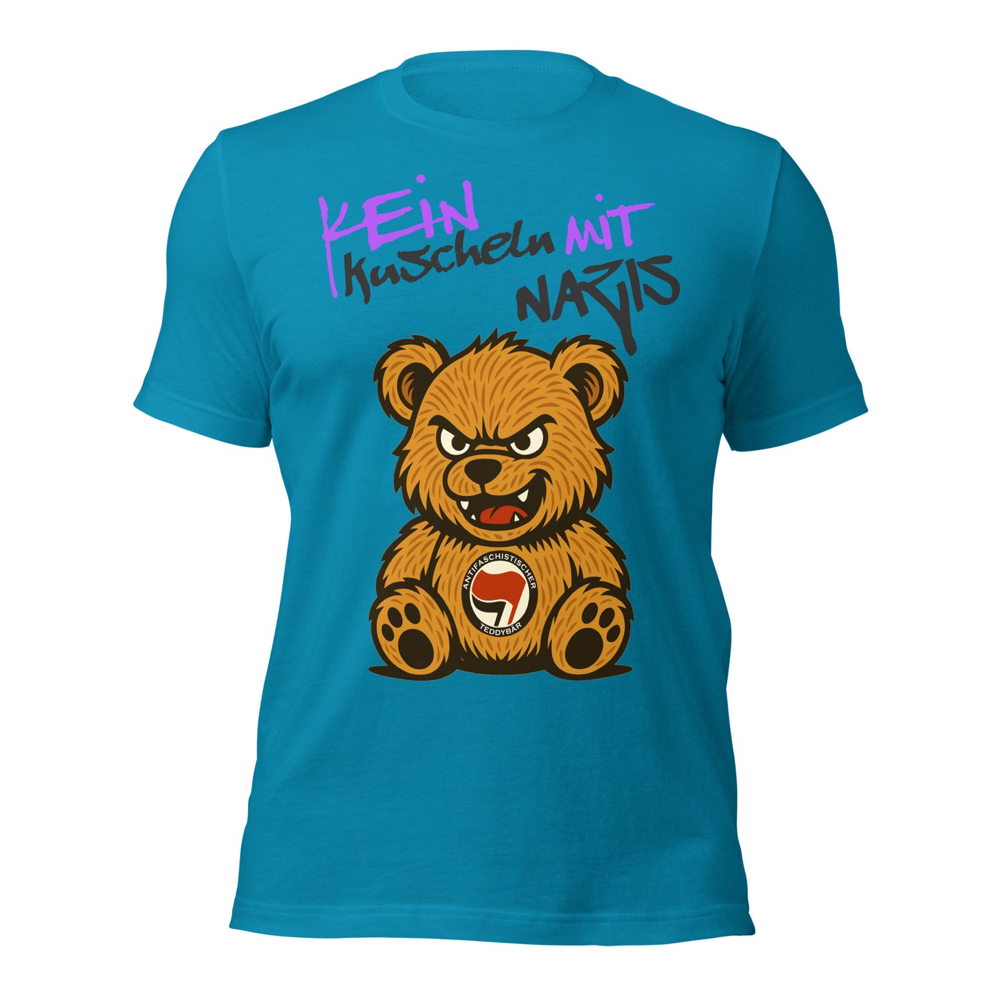 Kein Kuscheln mit Nazis - Retail Fit T-Shirt von Protest Couture | Aqua