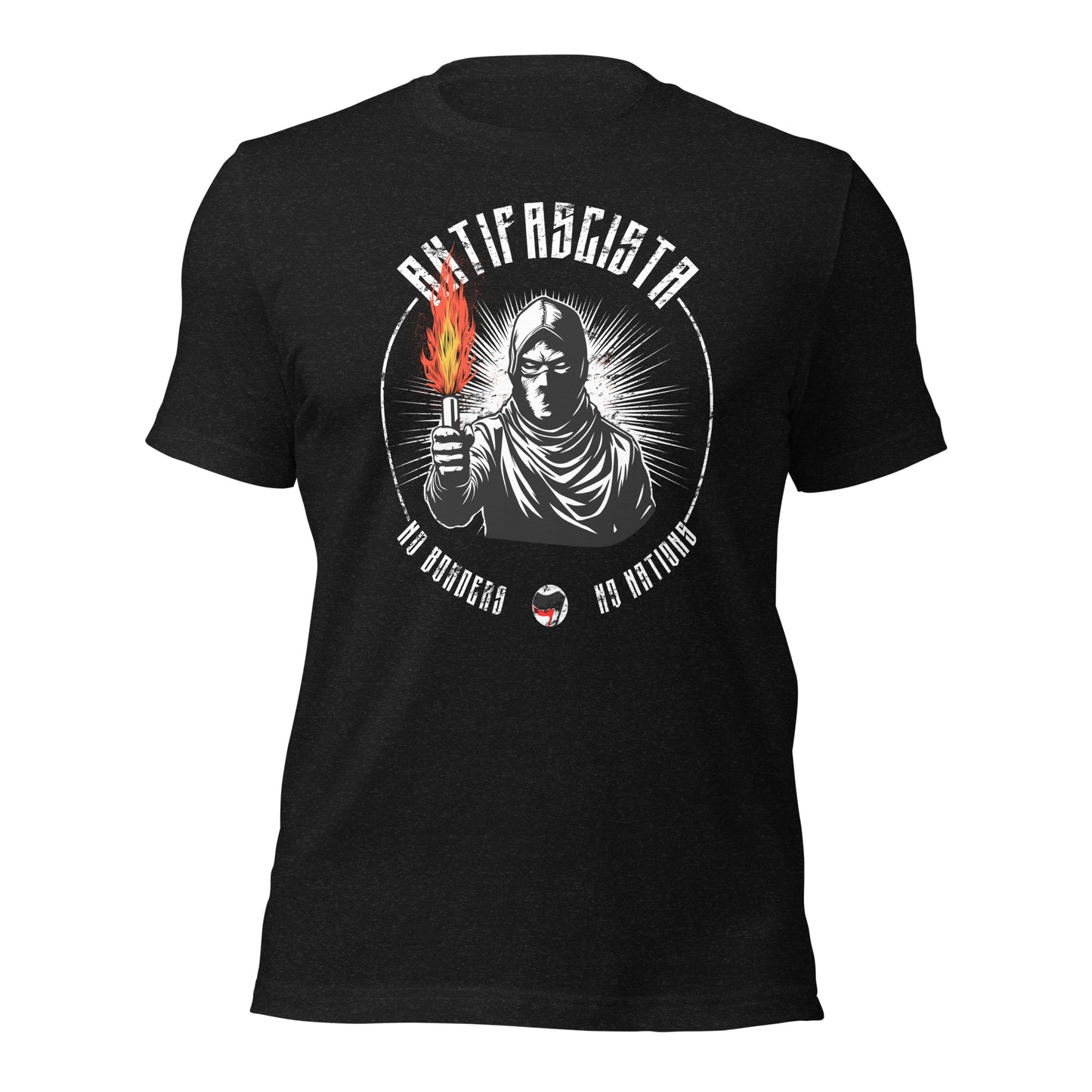 Antifascista (No Borders No Nations) - Retail Fit T-Shirt von Protest Couture | Black Heather