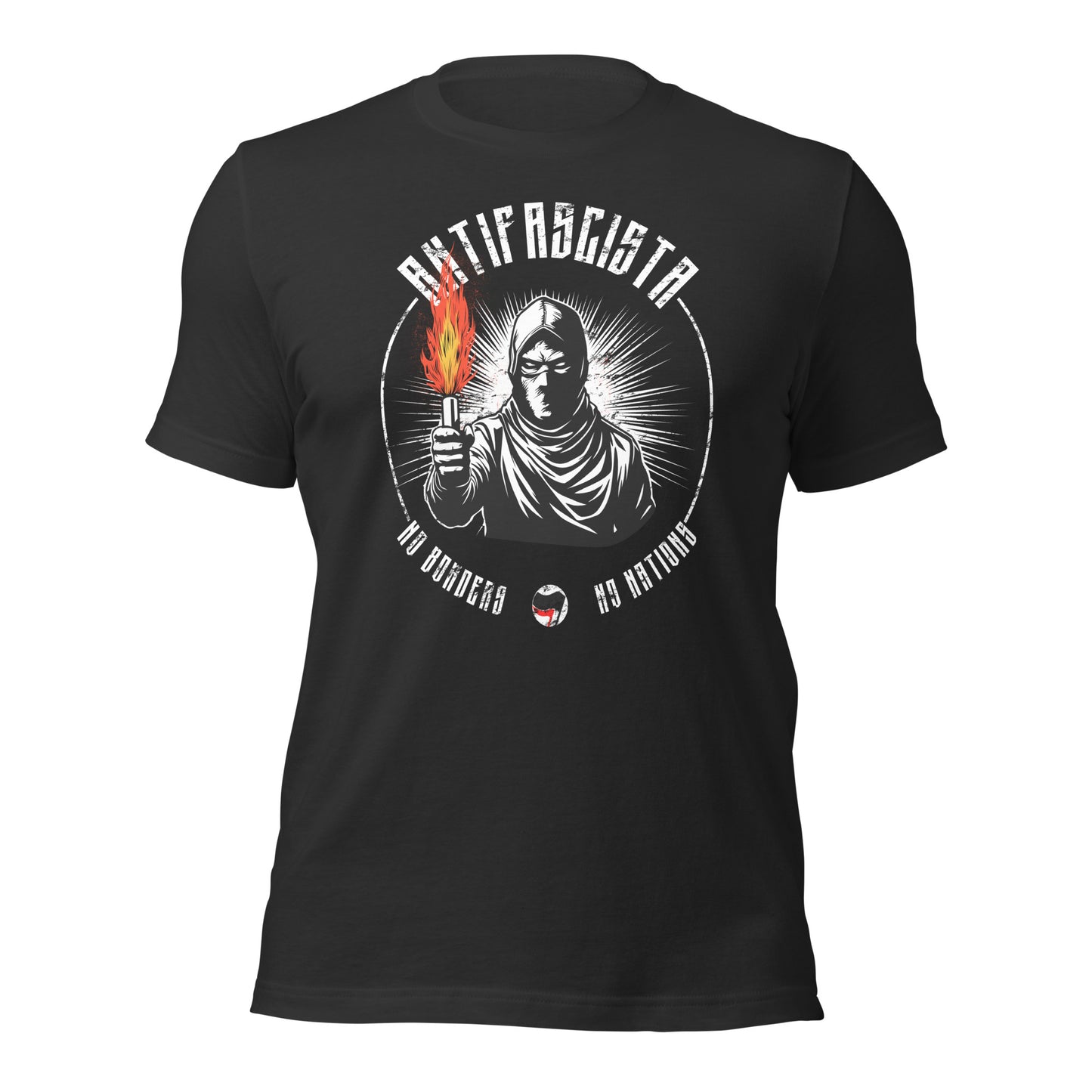 Antifascista (No Borders No Nations) - Retail Fit T-Shirt von Protest Couture | Dark Grey