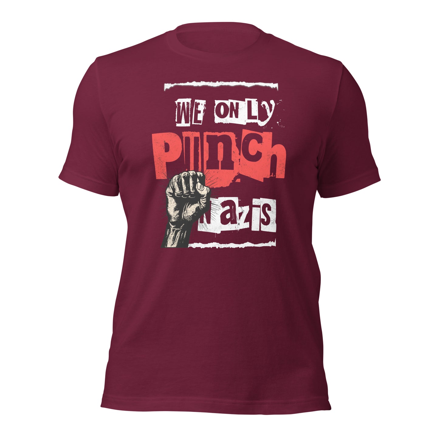 We only punch Nazis - Retail Fit T-Shirt von Protest Couture | Maroon