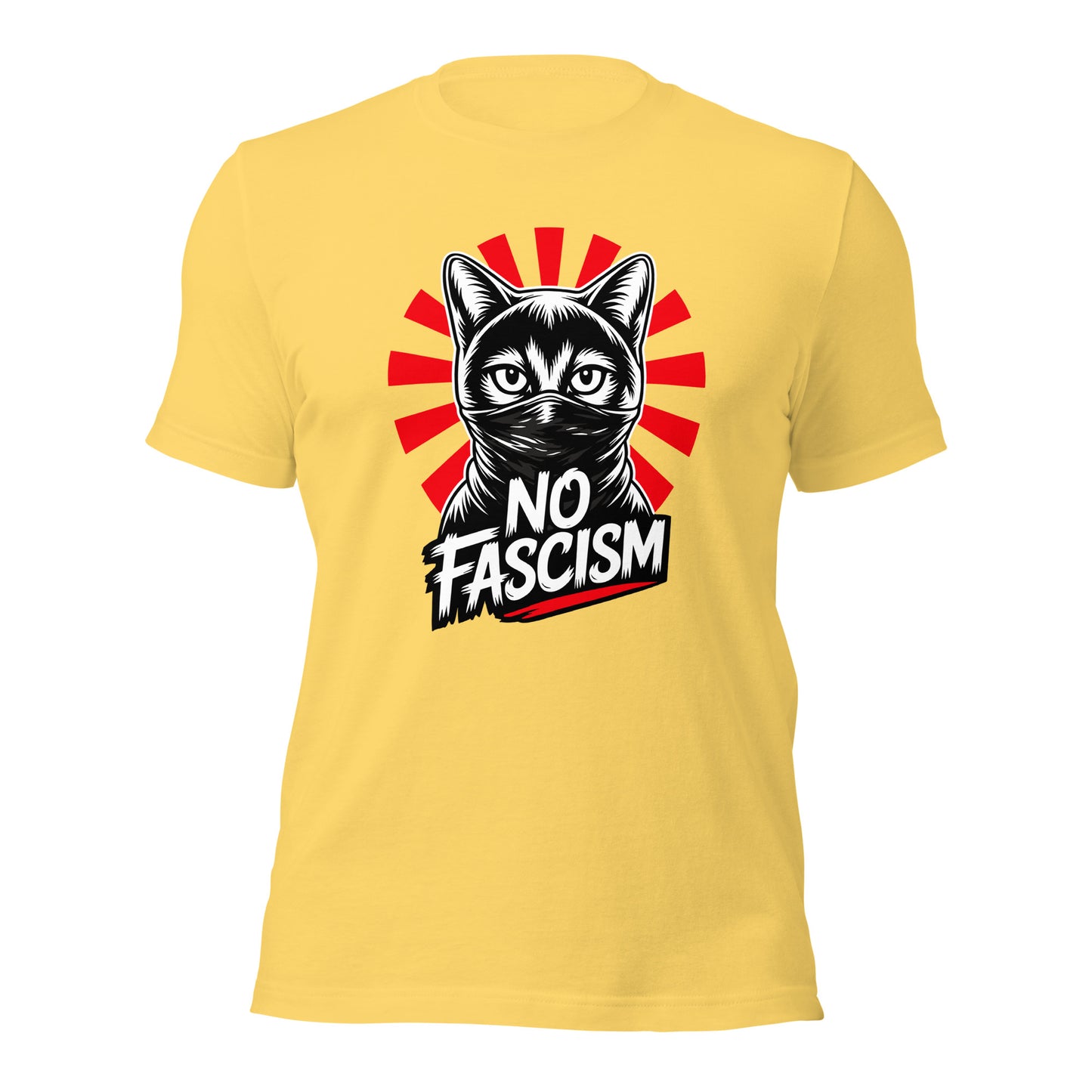 No Fascism Cat - Retail Fit T-Shirt von Protest Couture | Yellow