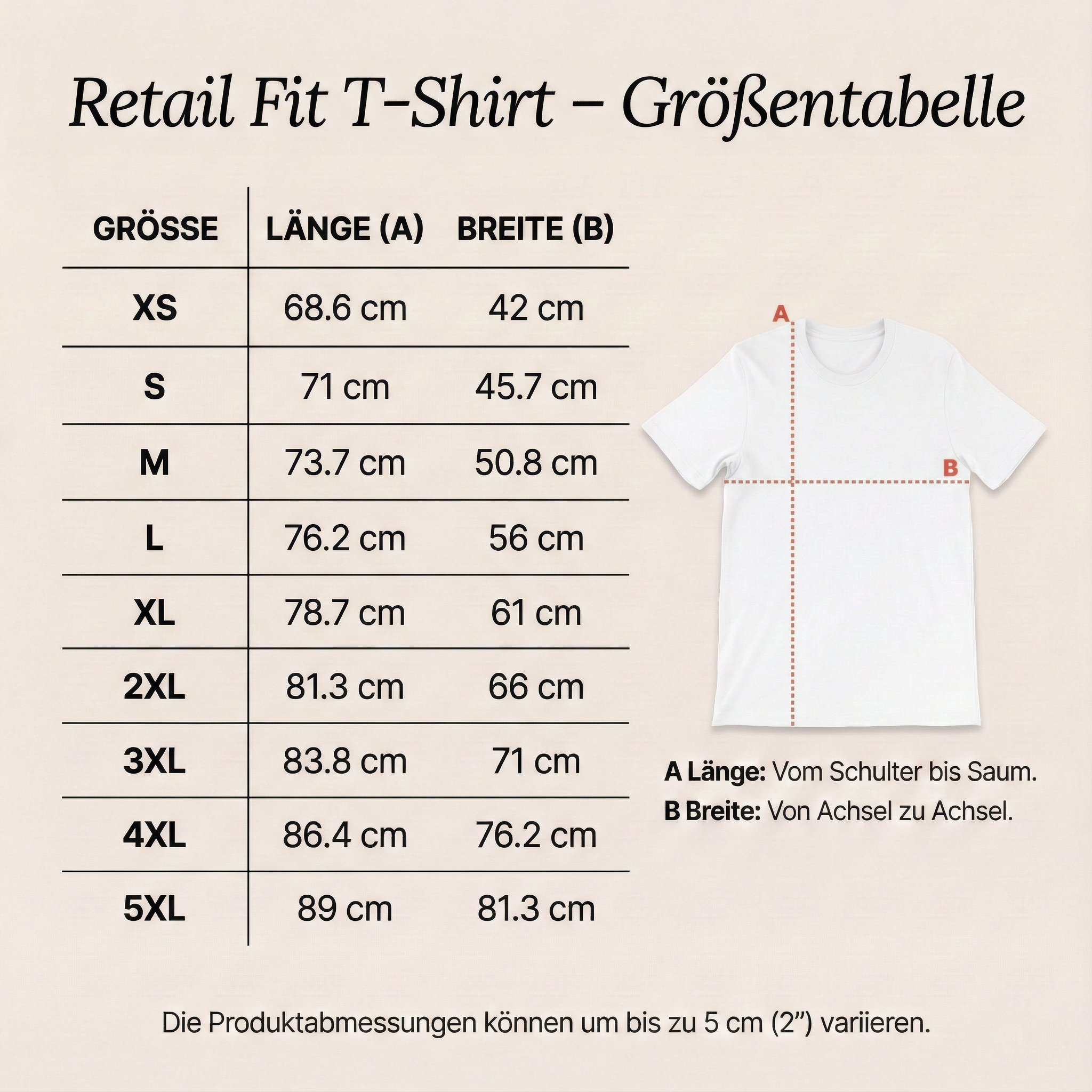 Größentabelle