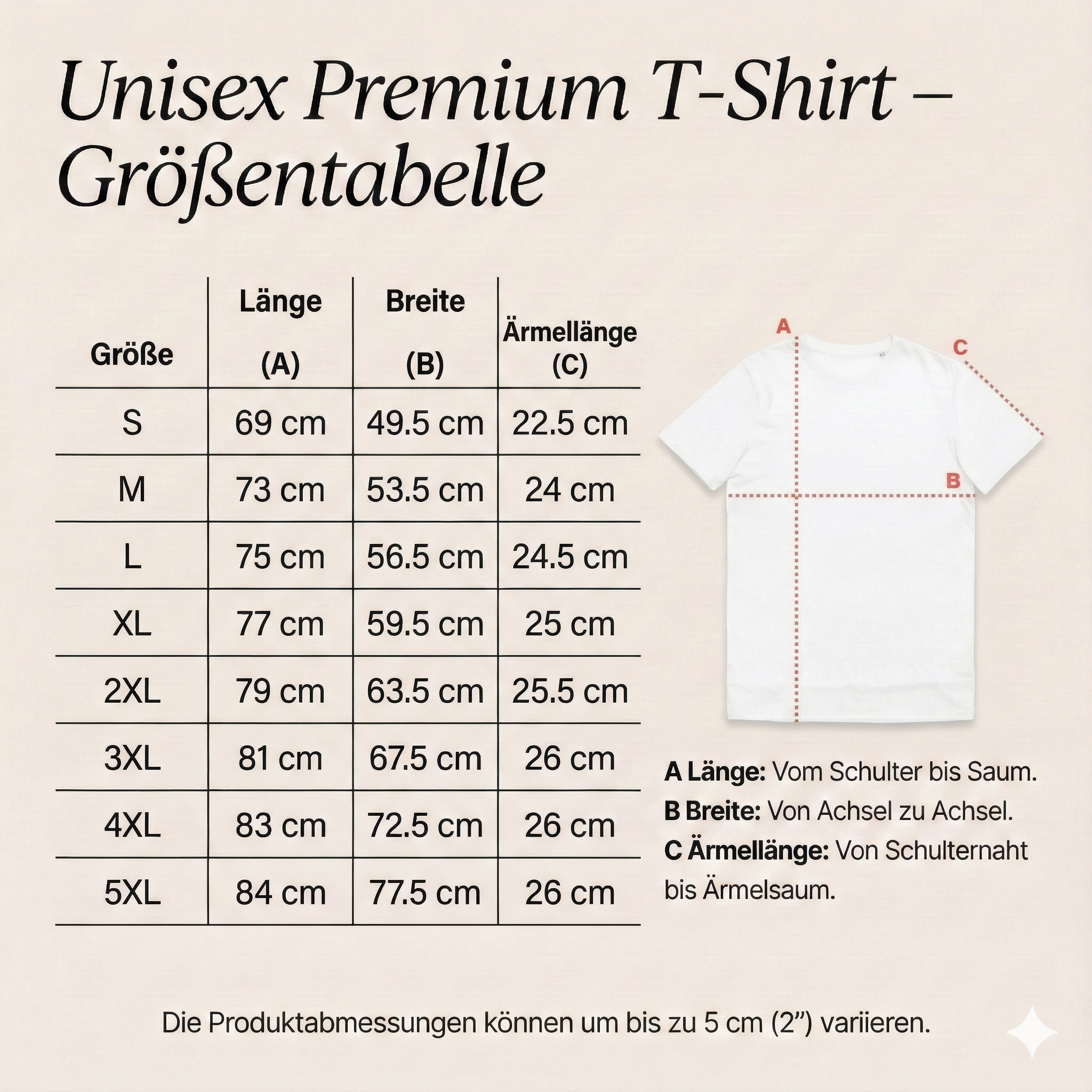 Größentabelle
