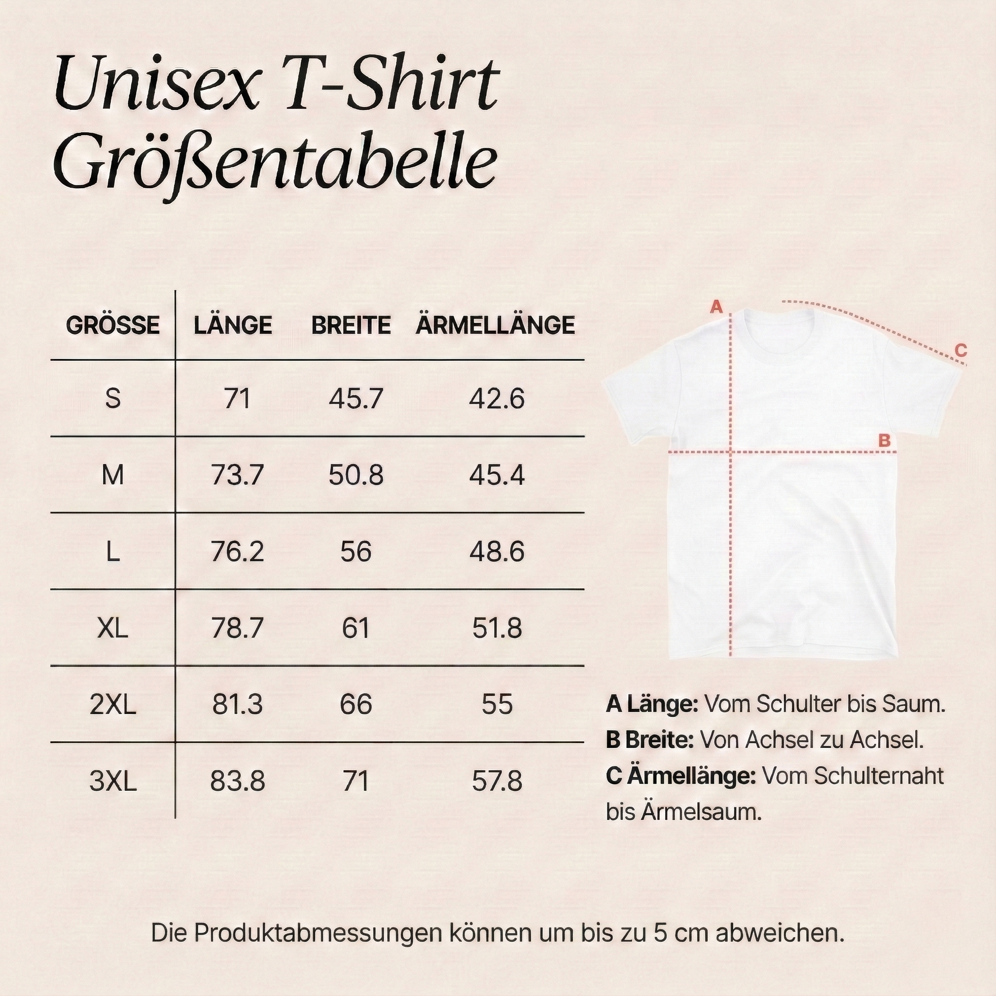 Größentabelle
